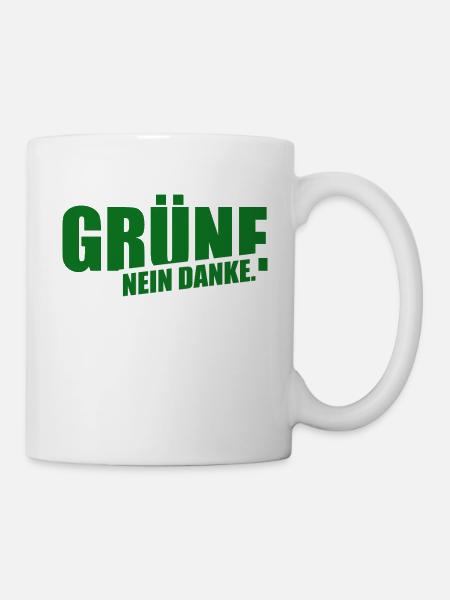 Grüne Nein Danke - Tasse - Weiß
