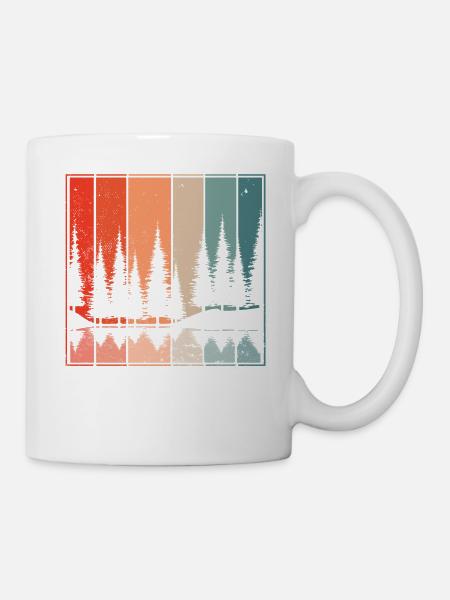 Retro Wald Outdoor Wandern Natur - Tasse - Weiß