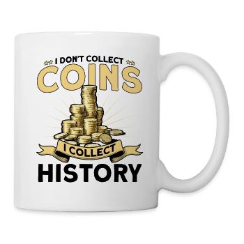 Collection de pièces Je collectionne l’histoire Cadeau - Mug blanc - blanc - Droite