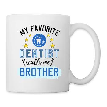 Mon dentiste préféré m’appelle Frère Zahnmediziner - Mug blanc - blanc - Droite