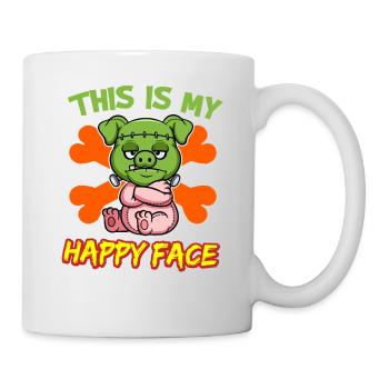 C’est mon visage heureux drôle de monstre d’Halloween - Mug blanc - blanc - Droite
