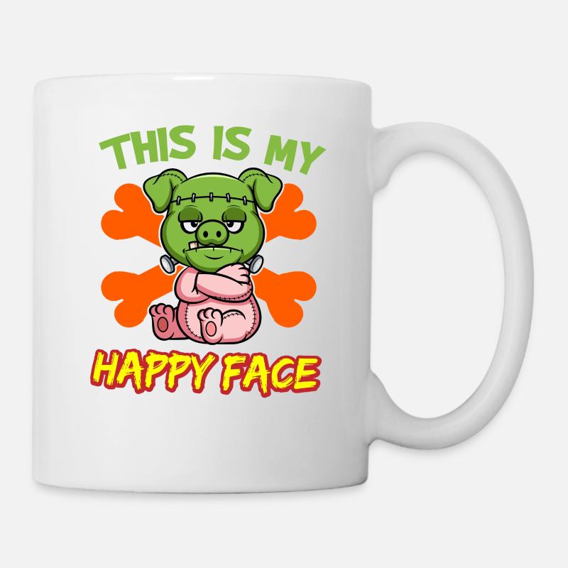 This Is My Happy Face Funny Halloween Monster - Mug - white