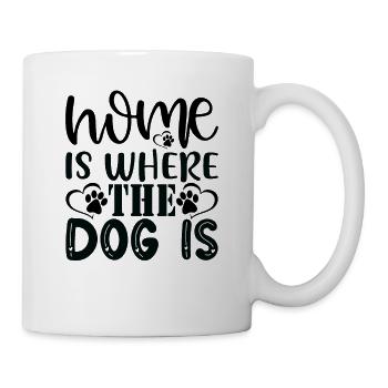 La maison est l’endroit où se trouve le chien - Mug blanc - blanc - Droite