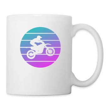 Retro Vintage Classic Motocross Dirt Bike Biker - Tasse - Weiß - Rechts