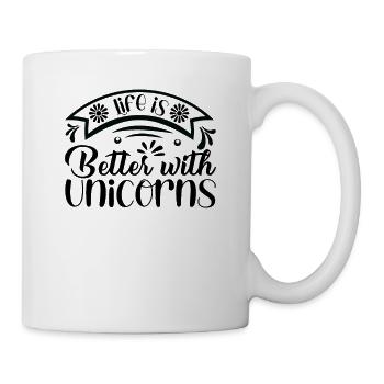 Life is better with unicorn unicorns - Mug - white - Right