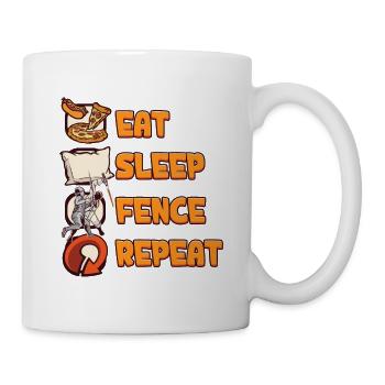 Fechten - Tasse - Weiß - Rechts