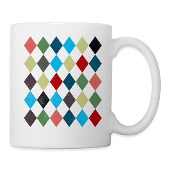 Rhombus White Red Costume Halloween Suit - Mug - white - Right