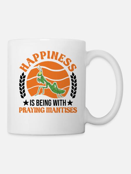 Gottesanbeterin Mantis Fangschrecke - Tasse - Weiß