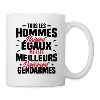 Les meilleurs hommes deviennent gendarmes - Mug blanc - blanc - Droite