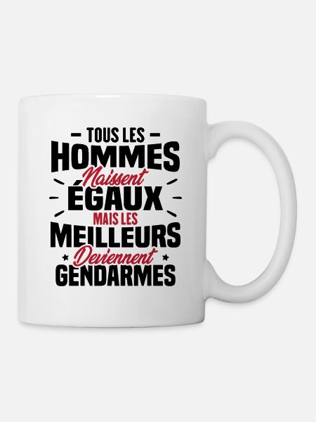 Les meilleurs hommes deviennent gendarmes - Mug blanc - blanc