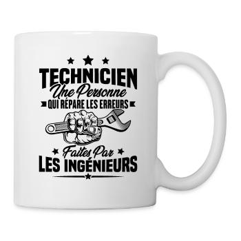 Technicien une personne qui répare les erreurs - Mug blanc - blanc - Droite