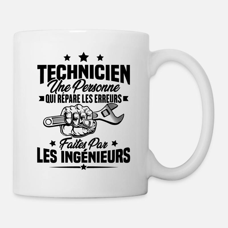 Technicien une personne qui répare les erreurs - Mug blanc - blanc