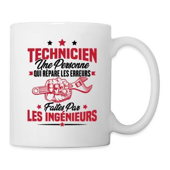 Technicien une personne qui répare les erreurs - Mug blanc - blanc - Droite