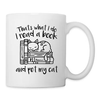 Lisez un livre et caressez mon chat - Mug blanc - blanc - Droite