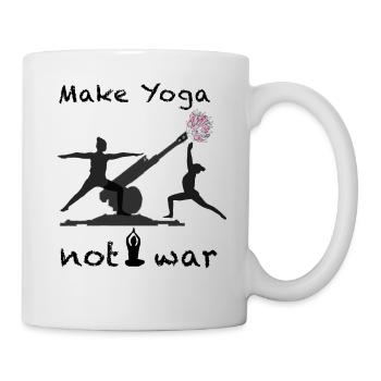 Make Yoga not war - Tasse - Weiß - Rechts