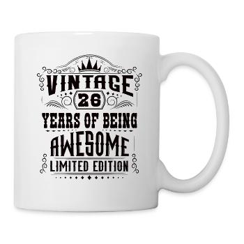 26 Years Of Being Awesome 26 Geburtstag 26 Jahre - Tasse - Weiß - Rechts