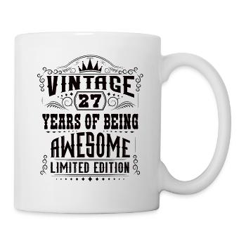 27 Years Of Being Awesome 27 Geburtstag 27 Jahre - Tasse - Weiß - Rechts
