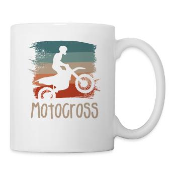 Retro Vintage Classic Motocross Dirt Bike Biker - Tasse - Weiß - Rechts