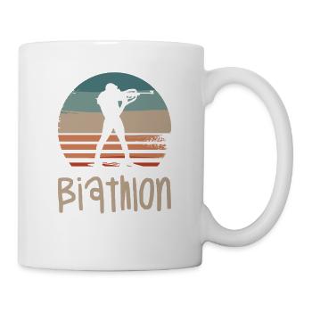 Retro Vintage Classic Biathlon Biathlete - Mug - white - Right