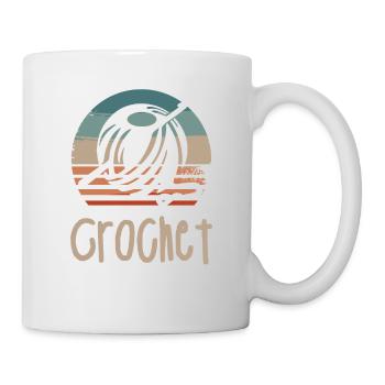 Retro Vintage Classic Crochet Crocheting Yarn - Tasse - Weiß - Rechts