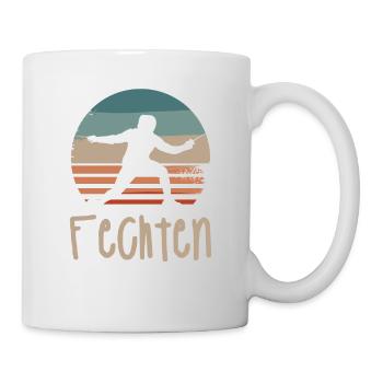 Retro Vintage Classic Fencing Fencer - Tasse - Weiß - Rechts