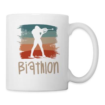 Retro Vintage Classic Biathlon Biathlete - Mug - white - Right