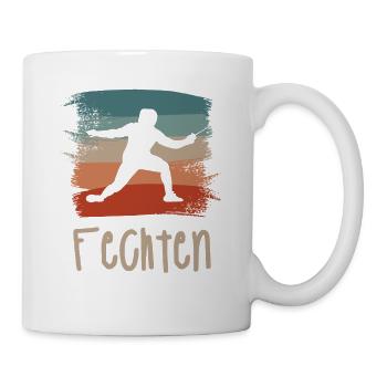 Retro Vintage Classic Fencing Fencer - Tasse - Weiß - Rechts