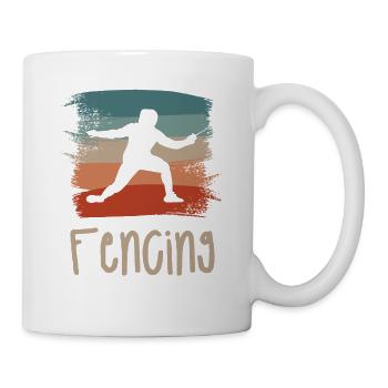 Retro Vintage Classic Fencing Fencer - Tasse - Weiß - Rechts
