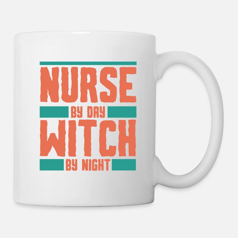 Nurse by day witch by night - Mug - white