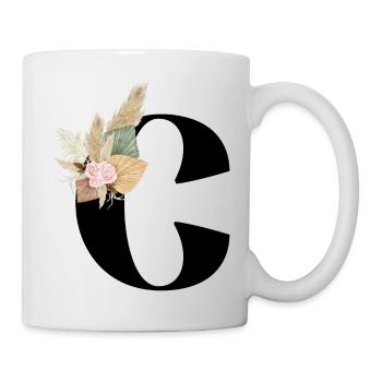 Buchstabe C blühte - Tasse - Weiß - Rechts