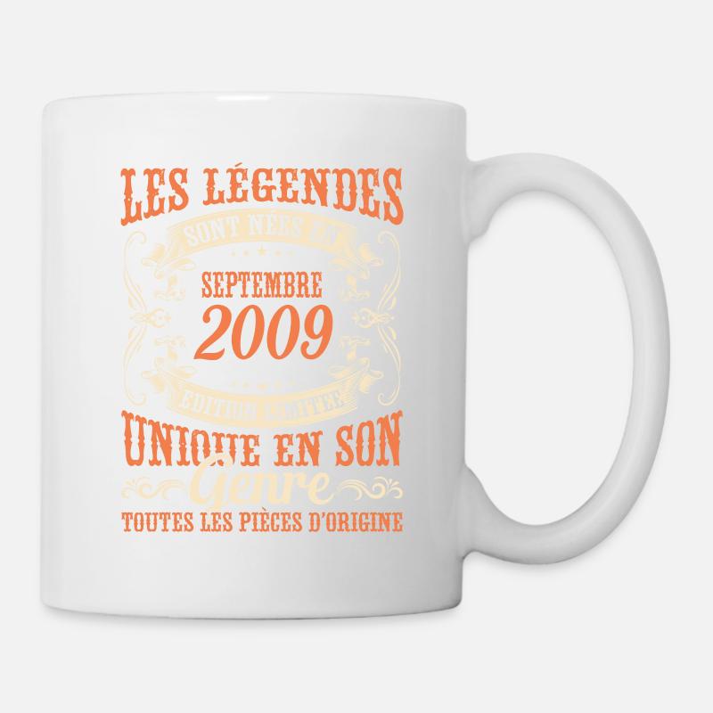 Anniversaire Vintage Idée Cadeau Septembre 2009 - Mug blanc - blanc