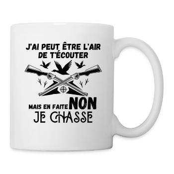 je chasse citation drôle cadeau chasseur - Mug blanc - blanc - Droite