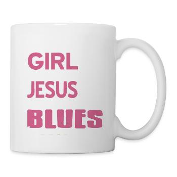 This Girl Runs On Jesus & Blues Cool Retro - Mug - white - Right