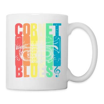 Retro Vintage Cornet BLUES Awesome Blues Lover - Mug - white - Right