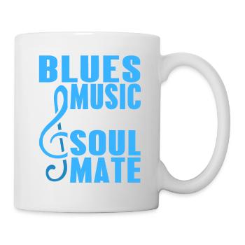 Cool Retro Blues Music Is My Soulmate T-Shirt - Mug - white - Right