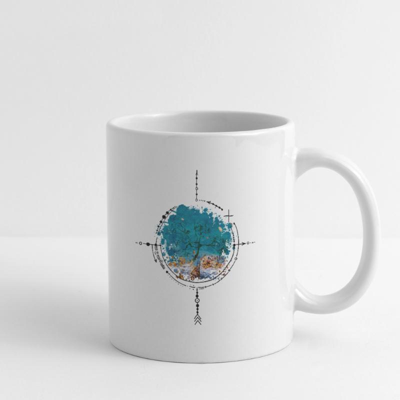 Compass with tree reflection - watercolor version Mug