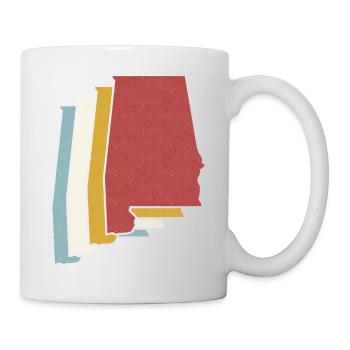 US-Bundesstaat - Vintage Karte Alabama - Tasse - Weiß - Rechts