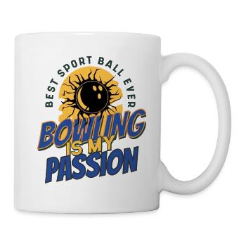 Bowling is my passion - Mug blanc - blanc - Droite