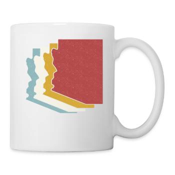 USA-Staat - Vintage Karte Arizona - Tasse - Weiß - Rechts