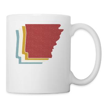 US-Bundesstaat - Vintage Karte Arkansas - Tasse - Weiß - Rechts