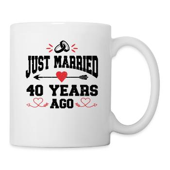 Just Married 40 Years Ago 40th Wedding Anniversary - Tasse - Weiß - Rechts
