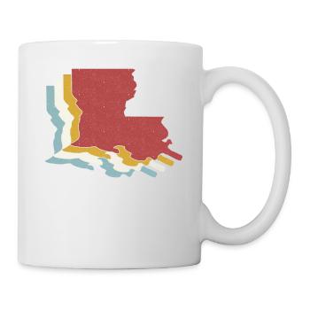 État des États-Unis - Carte vintage Louisiane - Mug blanc - blanc - Droite