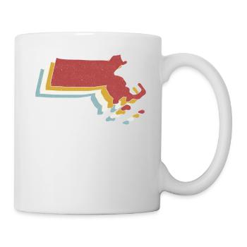 USA State - Vintage Map Massachusetts - Tasse - Weiß - Rechts