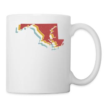 État des États-Unis - Carte vintage Maryland - Mug blanc - blanc - Droite