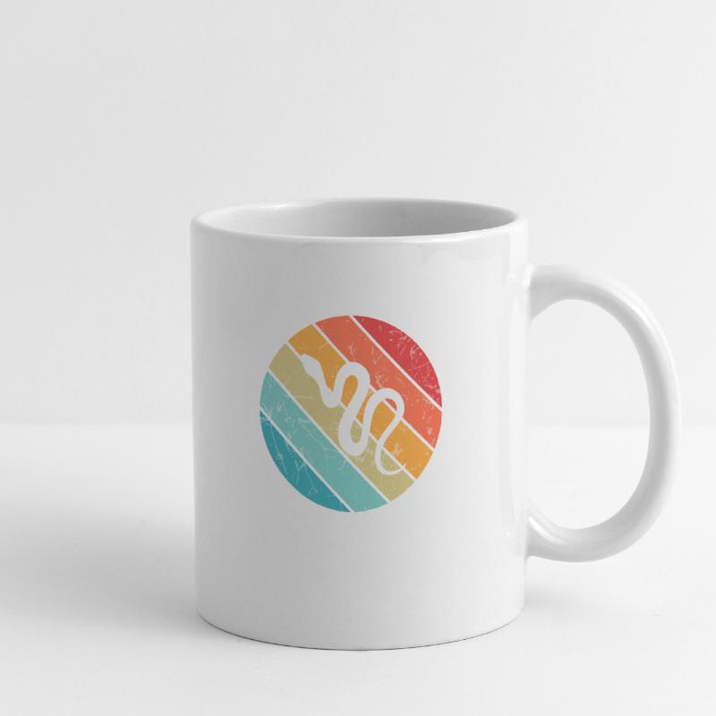 Snake Retro Reptile Python Idée cadeau Mug blanc