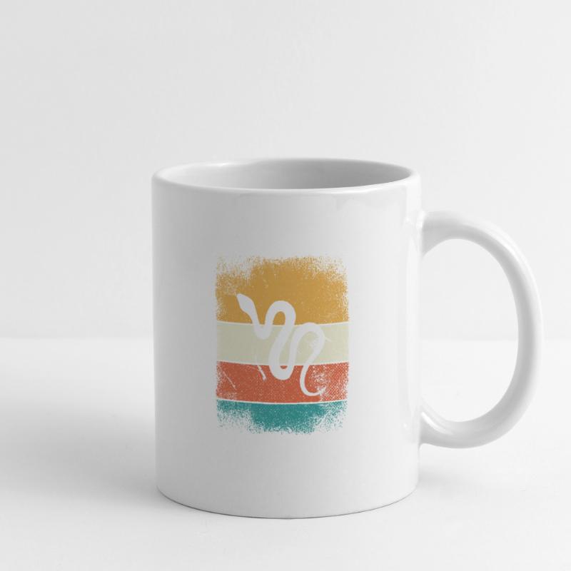 Snake Retro Reptile Python Idée cadeau Mug blanc