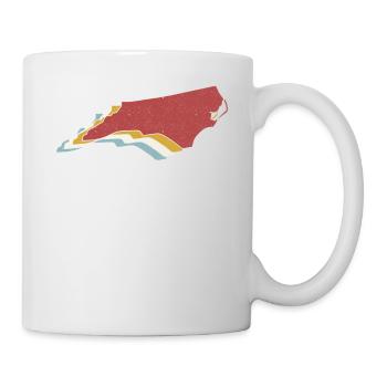 État des États-Unis - Carte vintage Caroline du Nord - Mug blanc - blanc - Droite