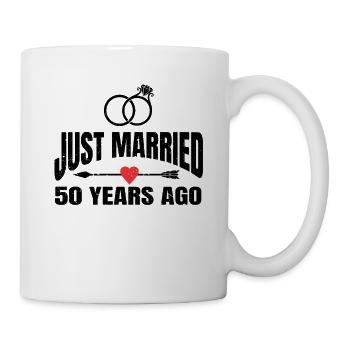 Just Married 50 Years Ago 50th Wedding Anniversary - Tasse - Weiß - Rechts