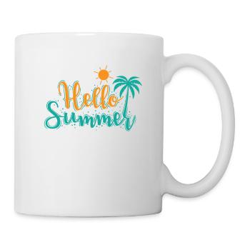 Hello Summer Urlaub Freizeit Ferien Reisen - Tasse - Weiß - Rechts