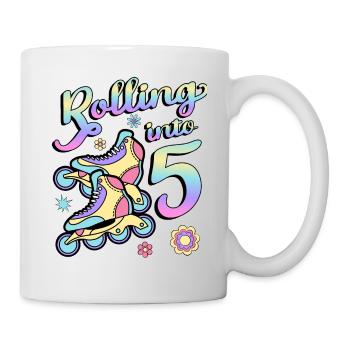 Rouler en 5 patins à roulettes 5e année - Mug blanc - blanc - Droite